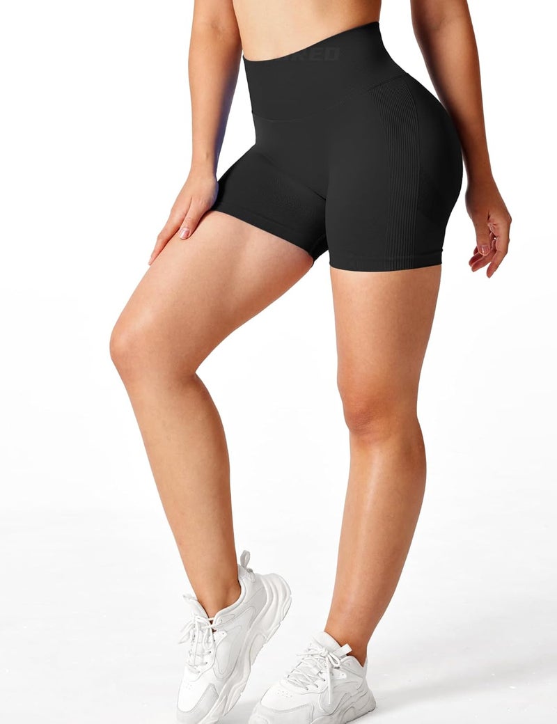 YEOREO Professional Women Workout Shorts 3.6" Scrunch Shorts Seamless High Waisted Contour Gym Yoga Biker Shorts - Image 4